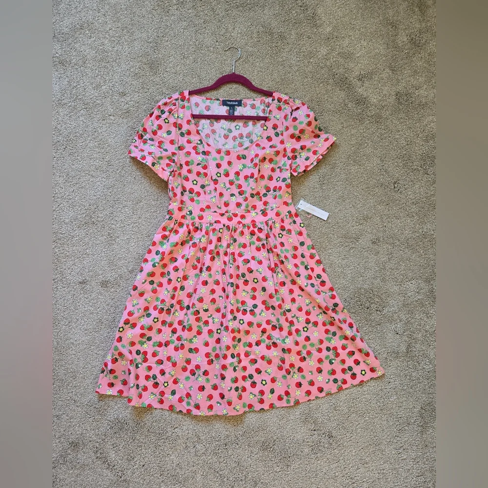 NWT ModCloth What's the Scoop A-Line Strawberry Print Dress with Pockets Size L - Picture 11 of 14